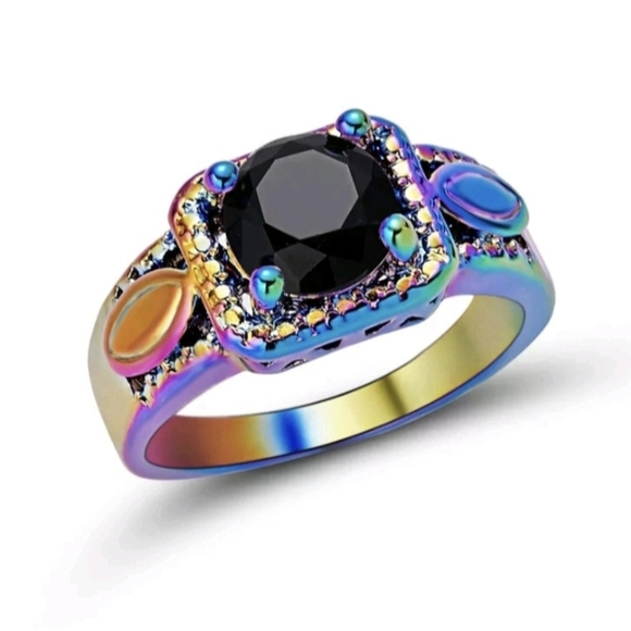 New Black Spinnel Rainbow Hematite Ring. - Picture 1 of 6